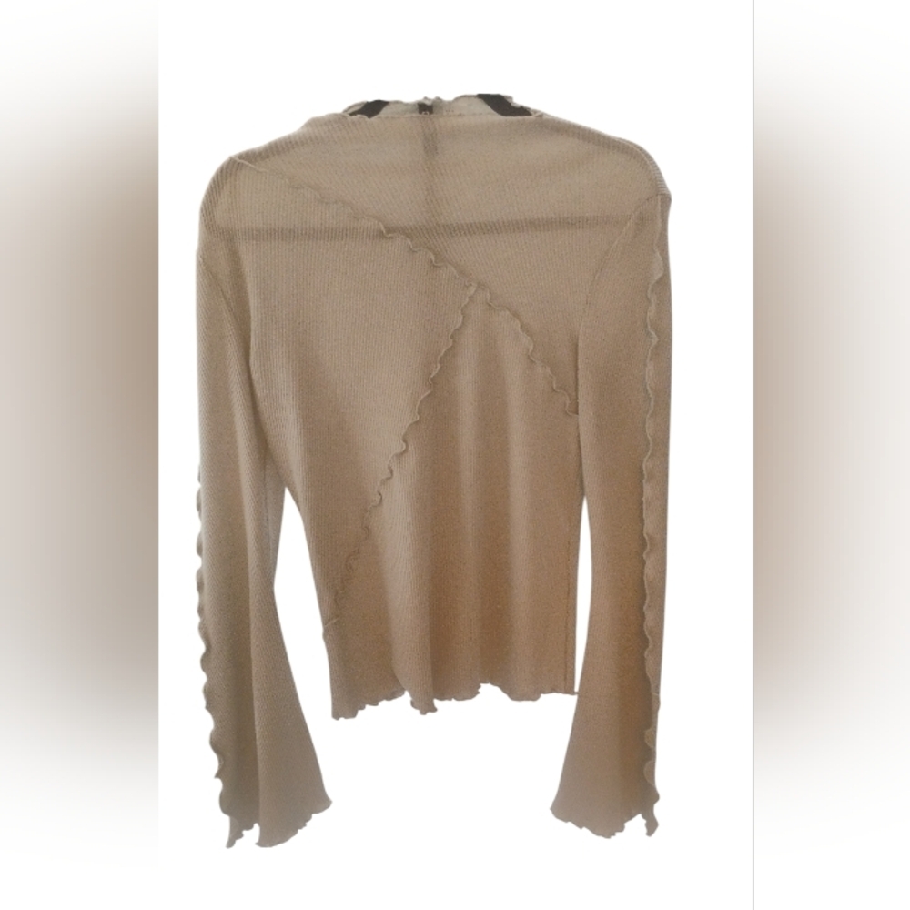 Divided H&M Beige Khaki Color Long Sleeve Blouse SZ M
